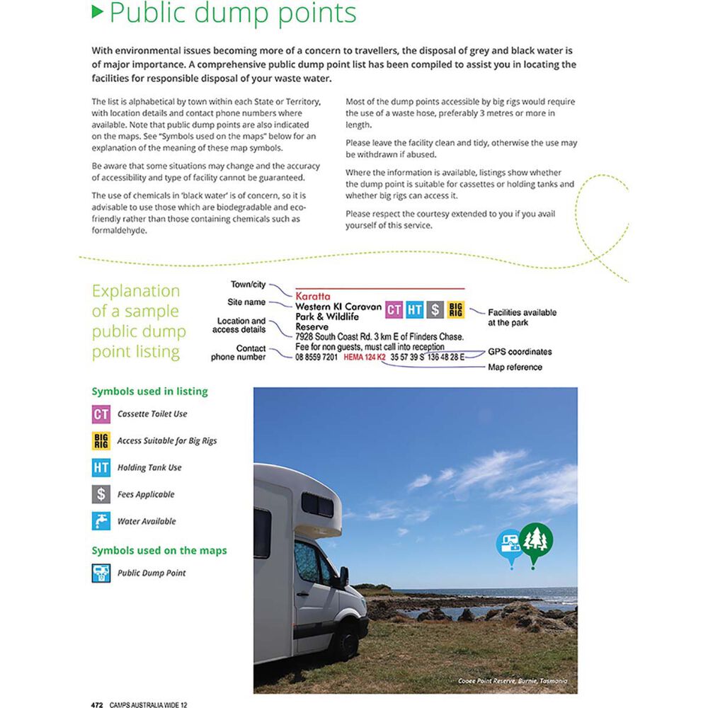 Camps 12 Australia Wide Free & Budget Campsite Book - B4 Easy to Read