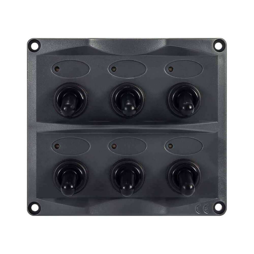 Bowline Switch Panel 6 Gang Black