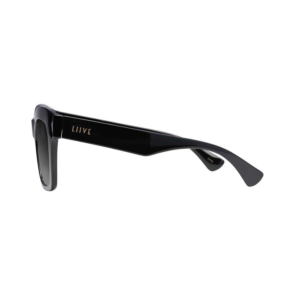 Liive Women's Dakota Polarised Sunglasses Polished Black with Grey Lens