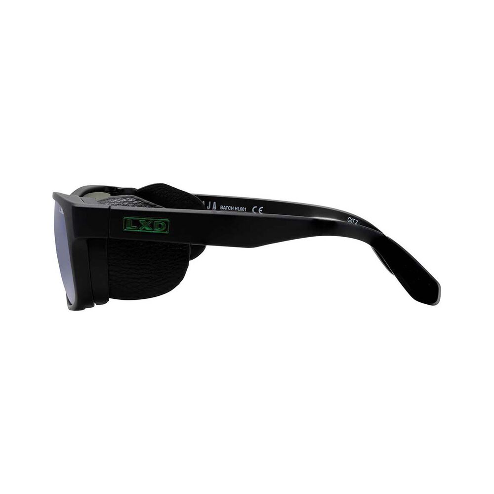 LXD Men's Baja Mirror Polar Sunglasses Matt Black with Green Lens