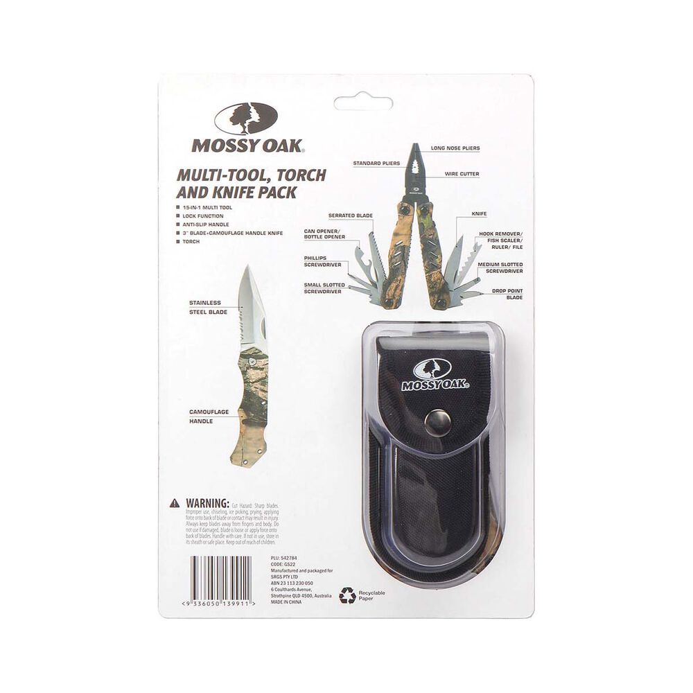 Mossy Oak Multi-Tool Torch and Knife 3 Piece Pack