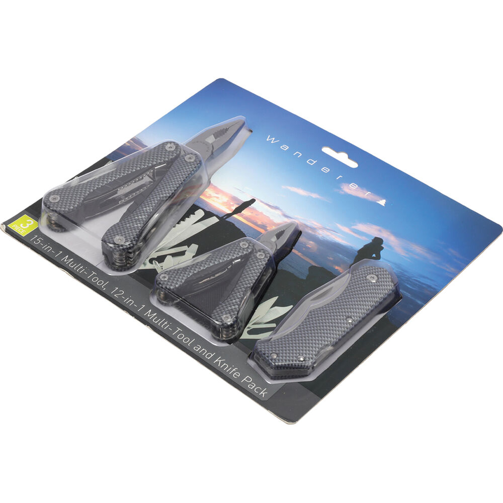 Wanderer Multi-Tool and Knife 3 Piece Pack
