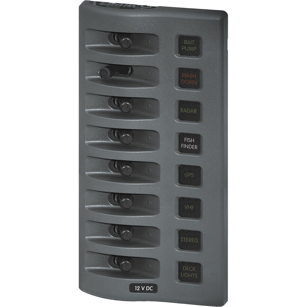 Blue Sea Systems WeatherDeck Fused 8 Switch Panel