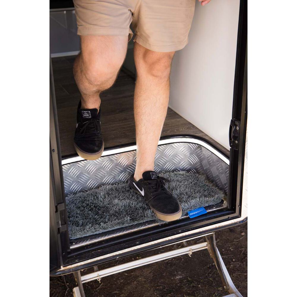 Companion Caravan Step Dust Off Mat Grey 26x58cm