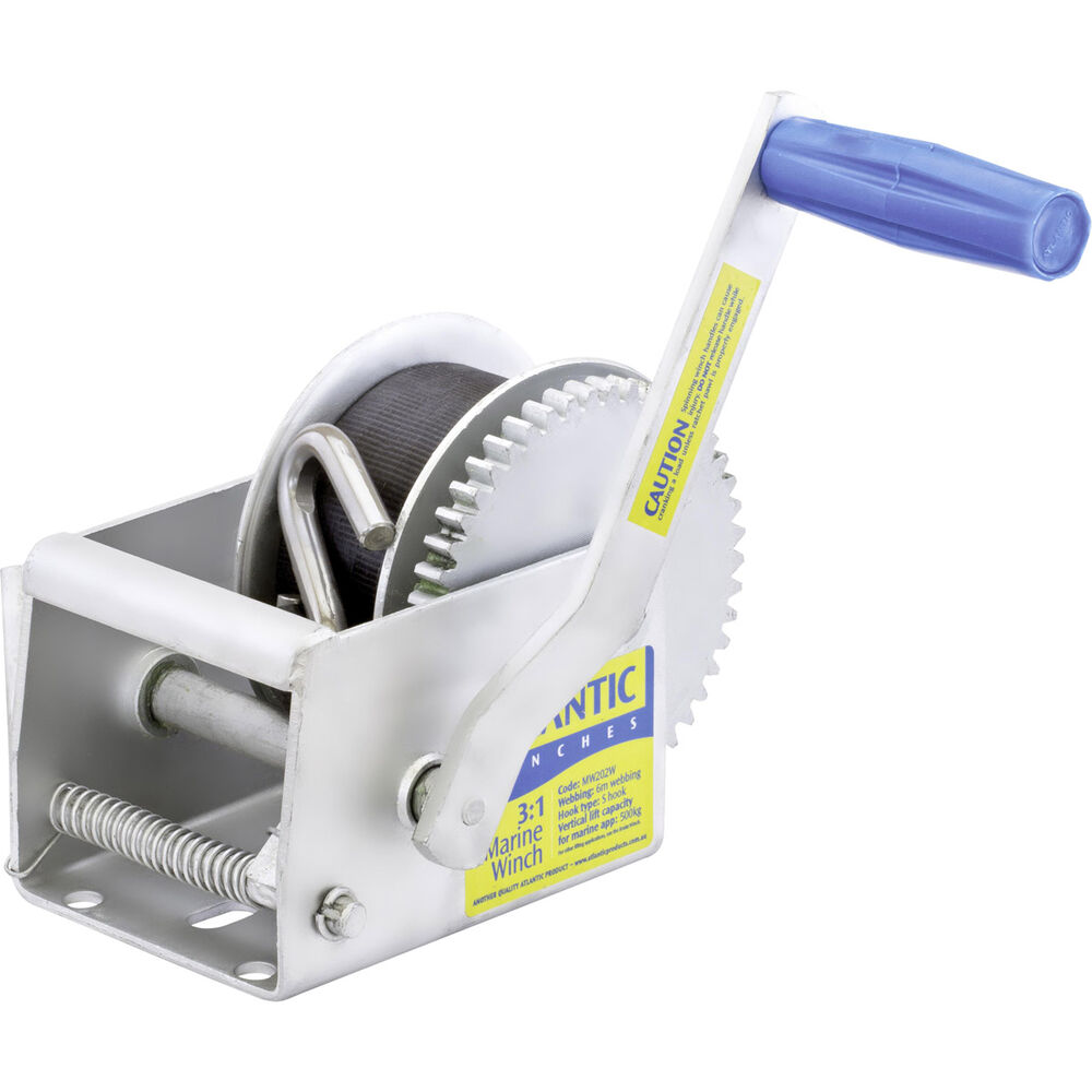 Atlantic Single Speed Trailer Winch with Webbing