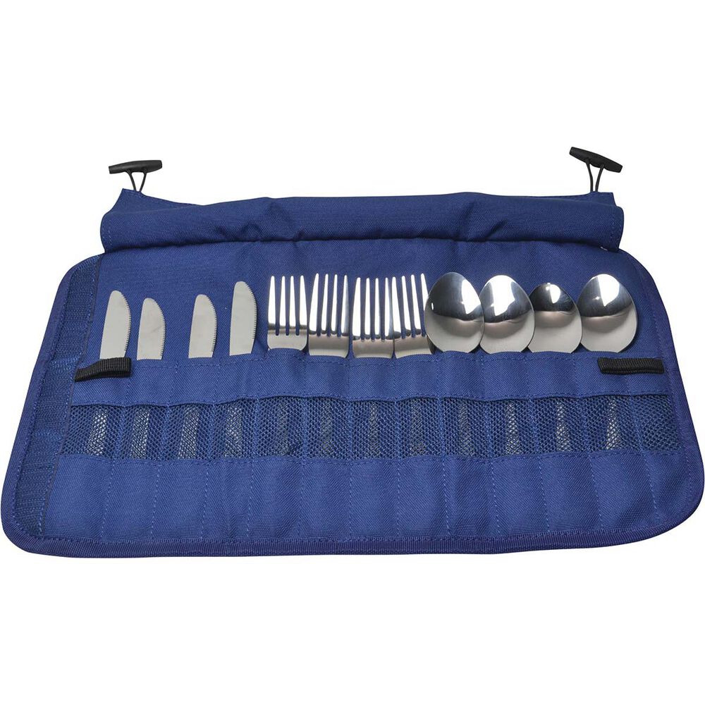 Wanderer Stainless Steel Cutlery with Roll 12 Piece