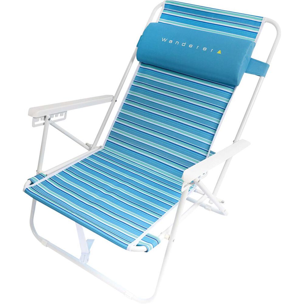 Wanderer Seafoam Stripe Beach Chair 120kg