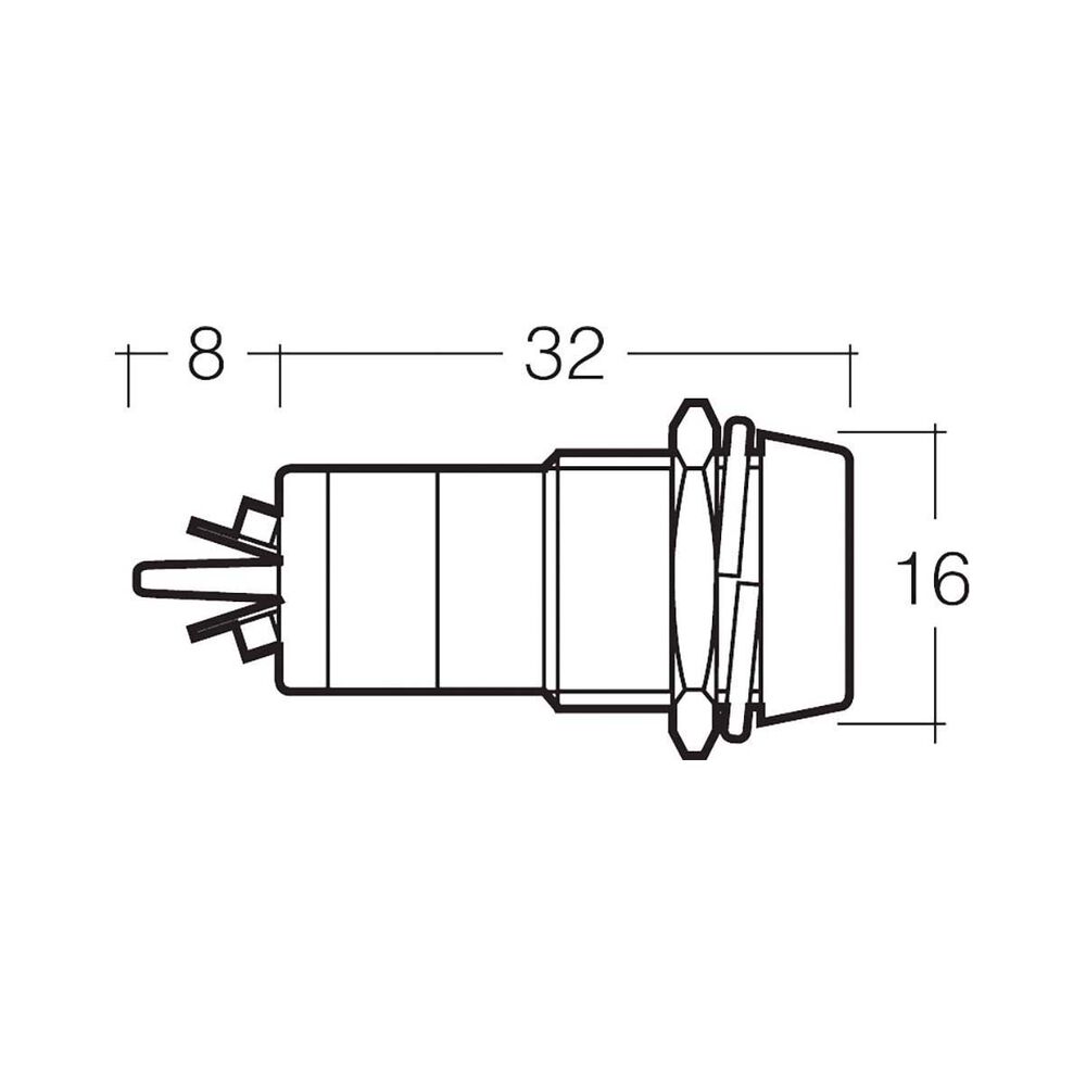 Narva 12 Volt Chrome Pilot Lamp with Red LED