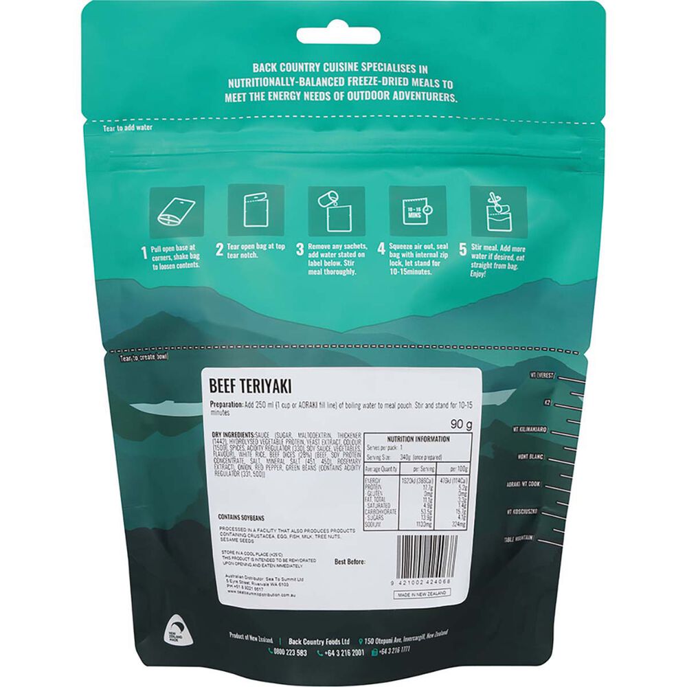 Back Country Cuisine Freeze Dried Beef Teriyaki 1 Serve