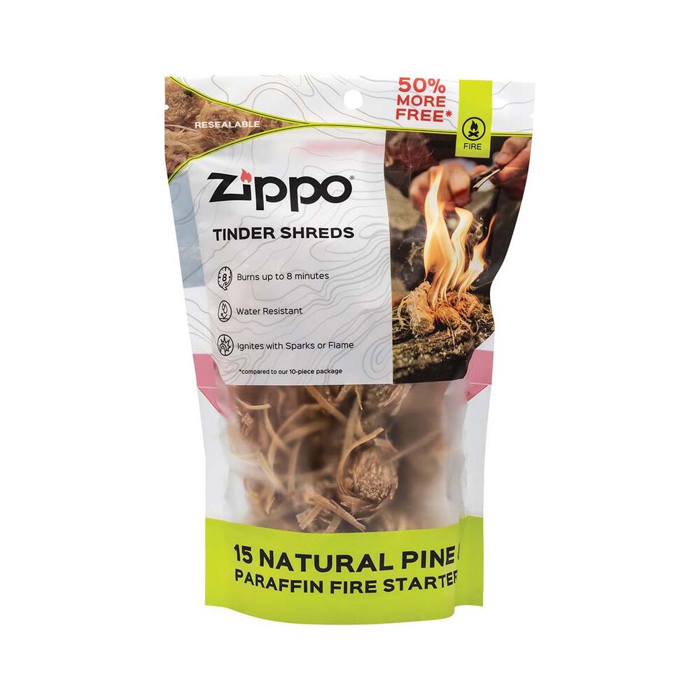 Zippo Tinder Shreds Fire Starter Bag 15 Pack