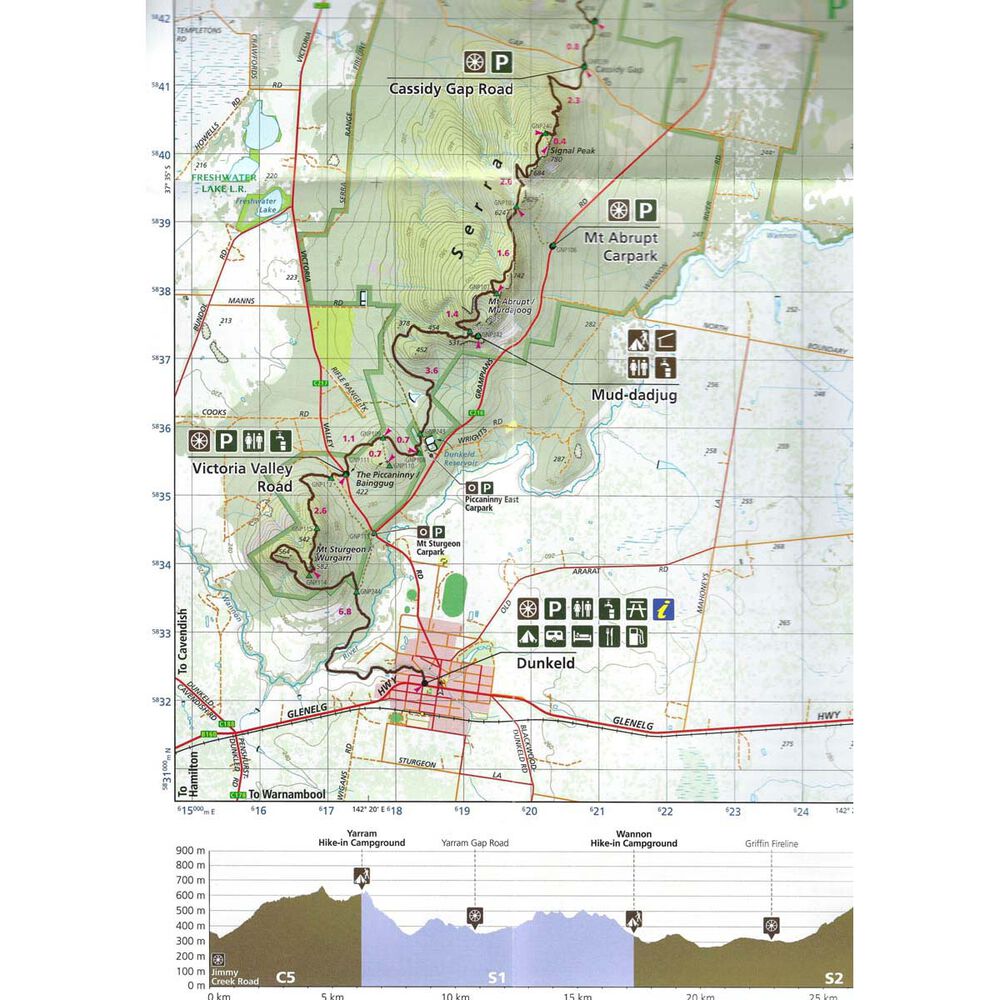 Meridian Maps Southern Day Walks Grampian National Park