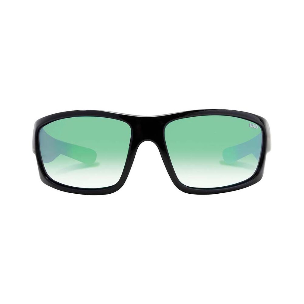LXD Men's Atlantic Mirror Polar Sunglasses Black with Green Lens