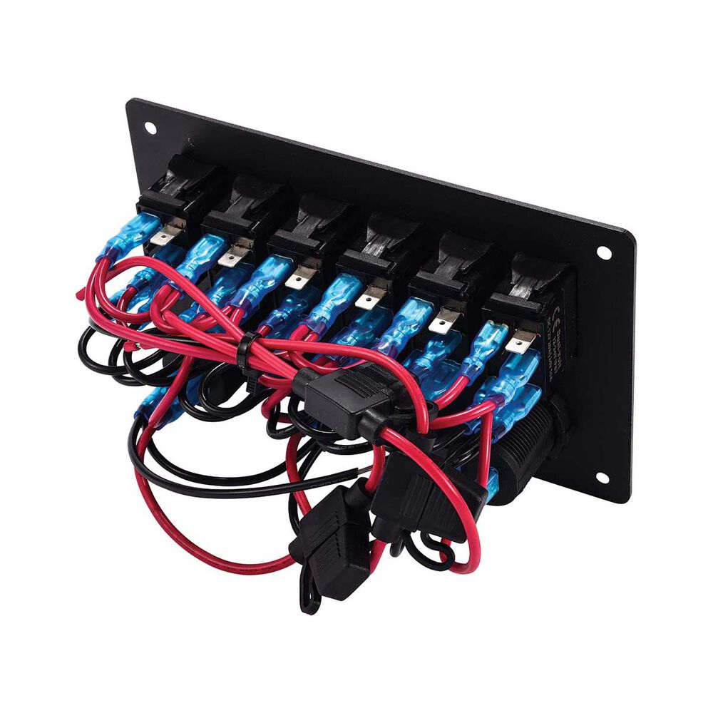 Bowline Switch Panel 6 Rocker 2 USB Plus Cigarette Socket