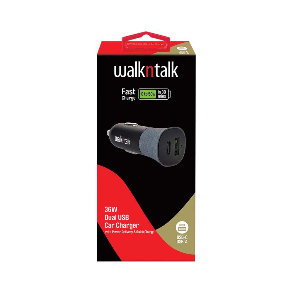 Walkntalk Dual USB Car Charger 36W