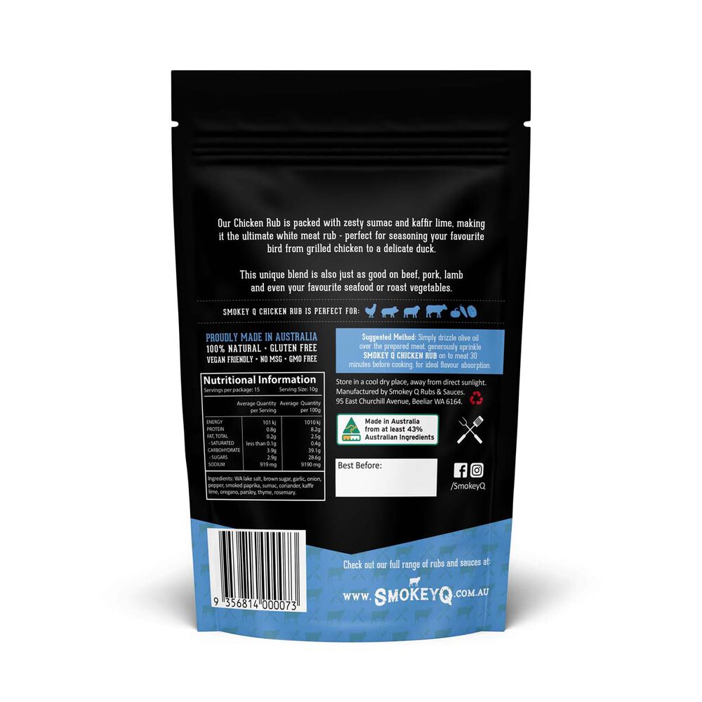 Smokey Q Chicken Rub Pouch 150G