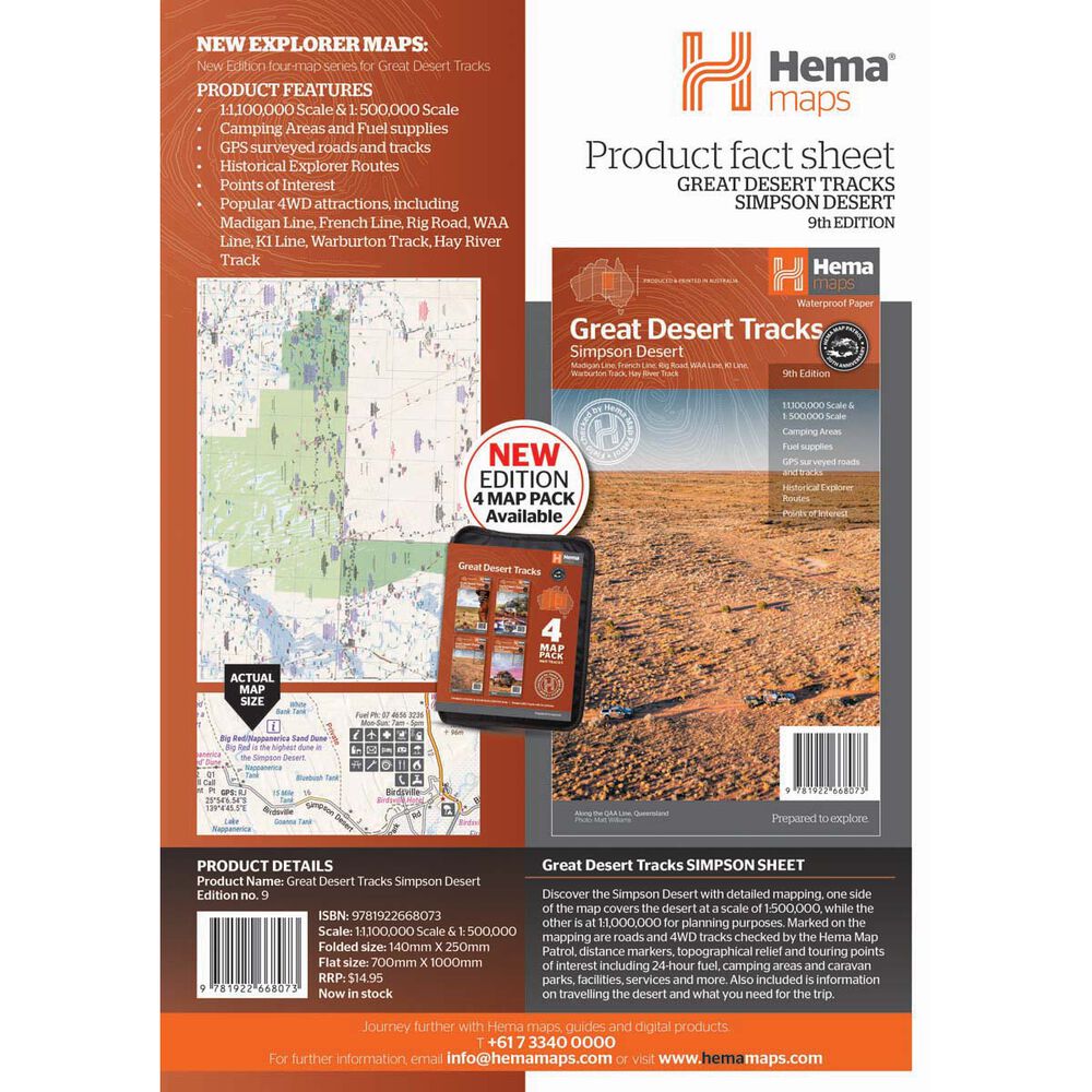 Hema Map Great Desert Tracks Simpson Desert