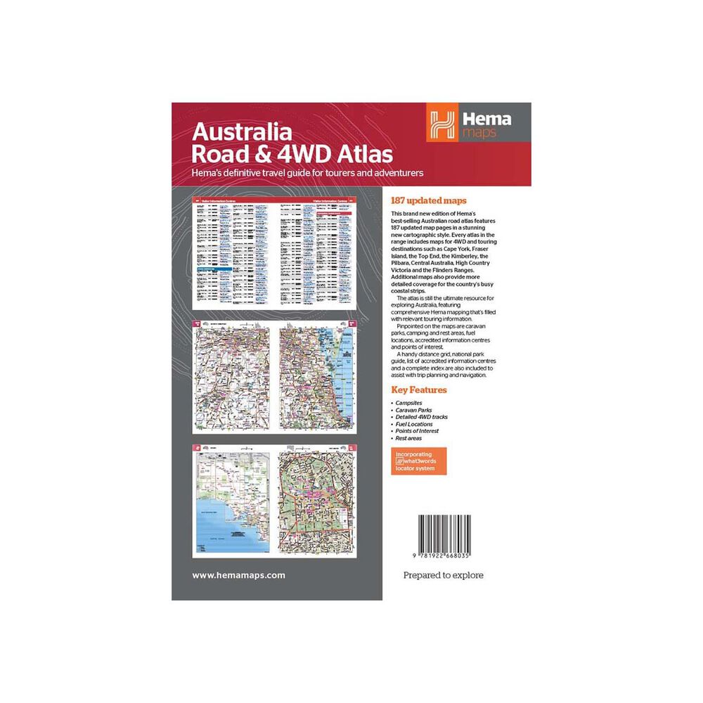 Hema Map Australia Road & 4WD Touring Atlas 215 x 297mm