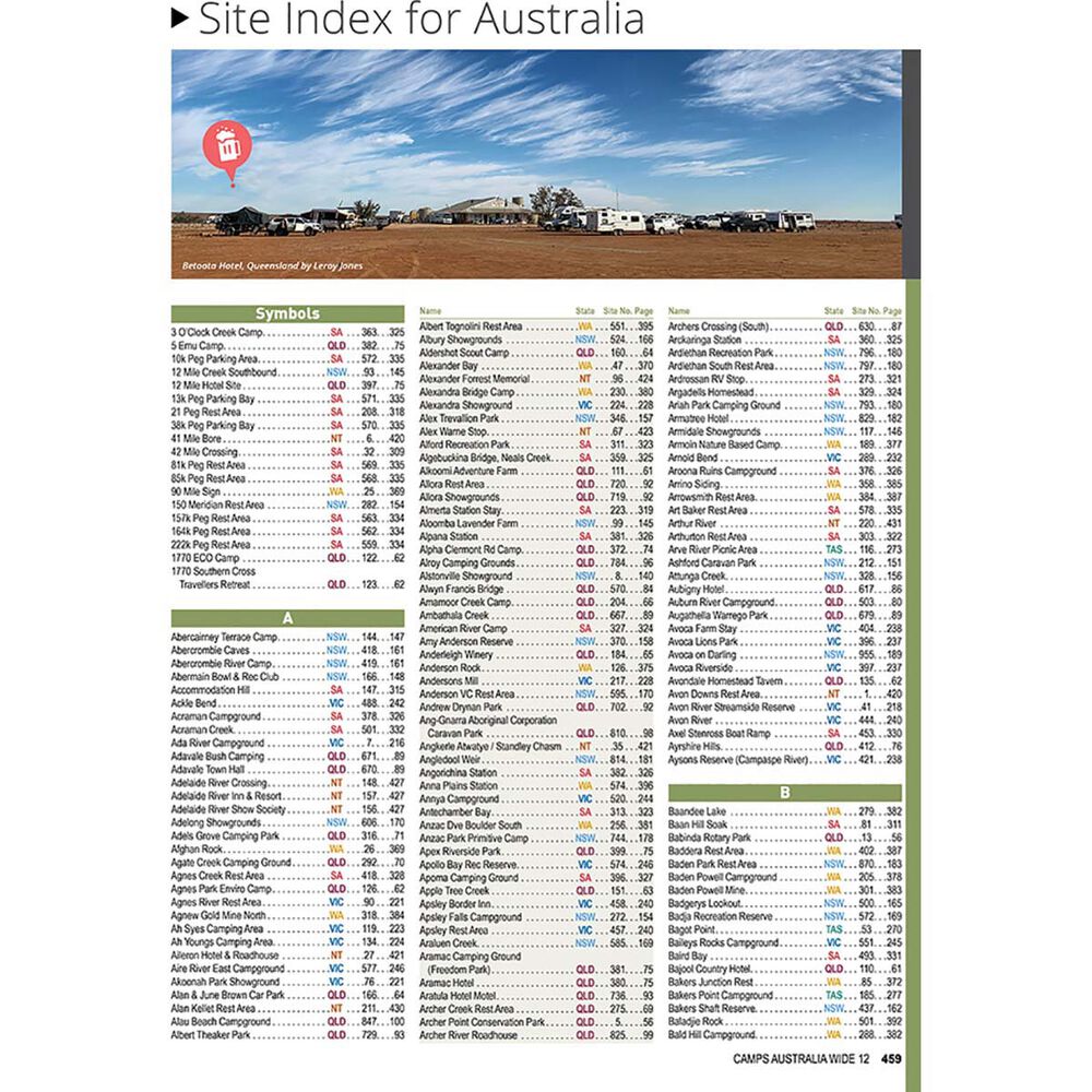Camps 12 Australia Wide Free & Budget Campsite Book: A4 Standard Edition