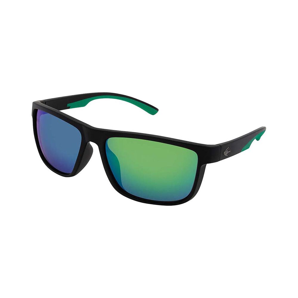 Stingray Yellowfin Polarised Sunglasses Black with Green Lens