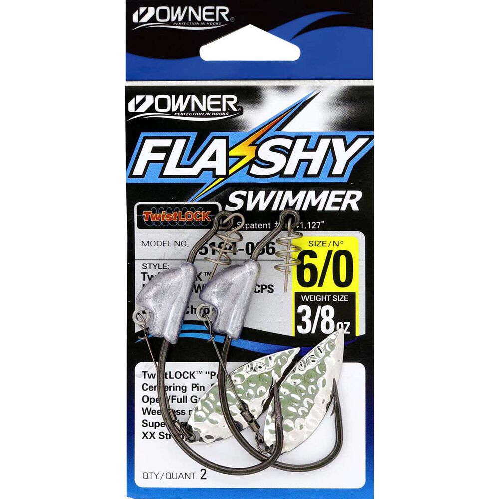 Owner Flashy Swimmer Weedless Hooks