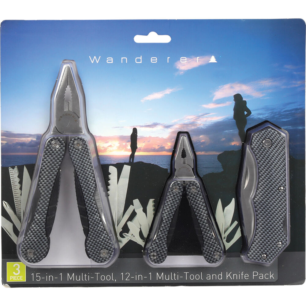 Wanderer Multi-Tool and Knife 3 Piece Pack