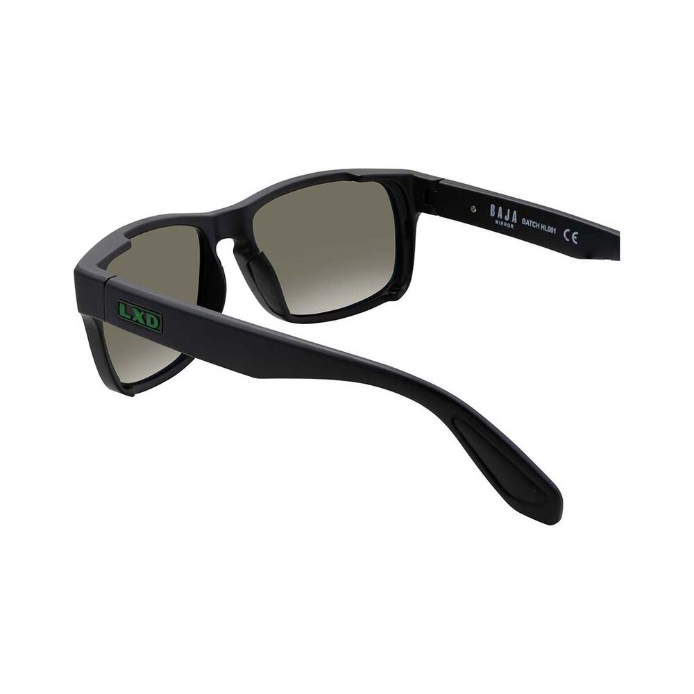 LXD Men's Baja Mirror Polar Sunglasses Matt Black with Green Lens