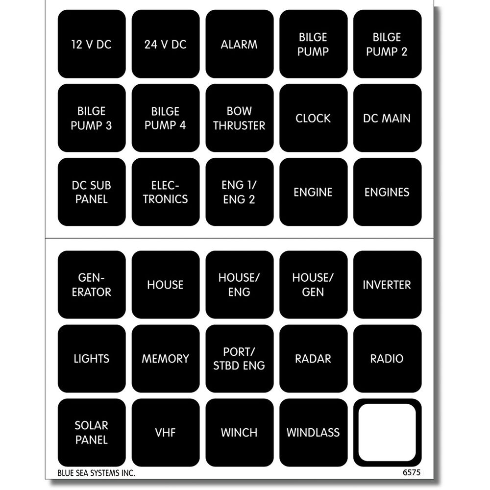 Blue Sea Systems 30 Square Label Kit V2