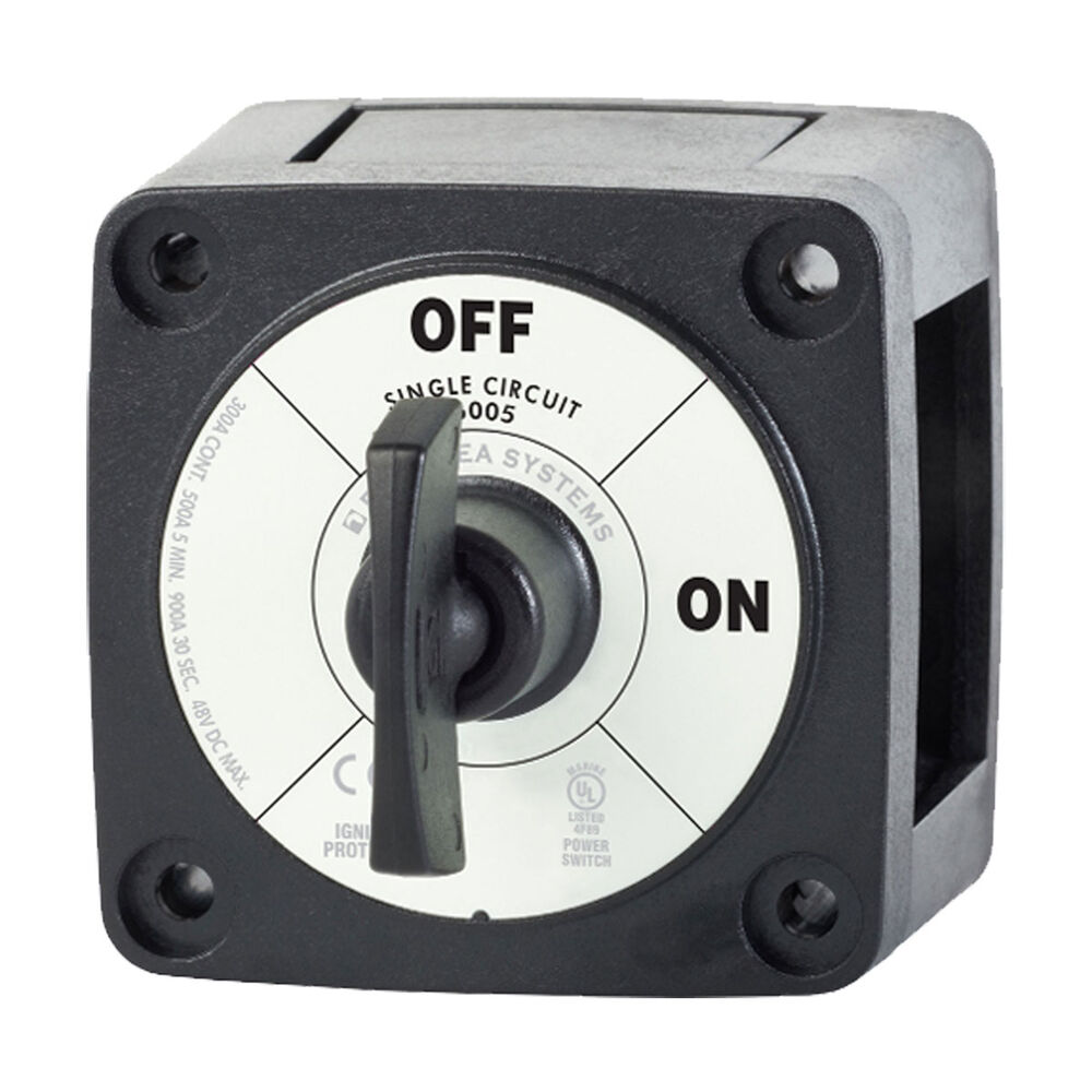 Blue Sea Systems m-Series Mini Battery Switch with Key Black