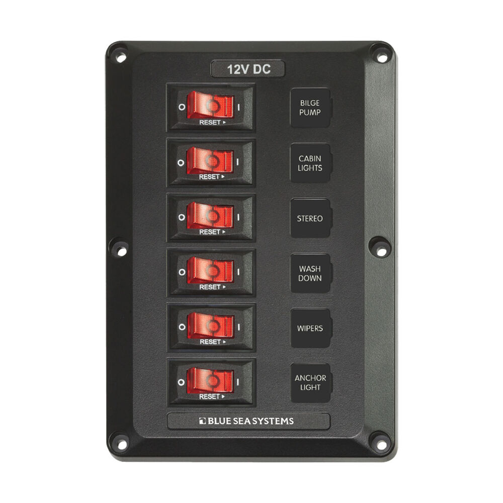 Blue Sea Systems BelowDeck Circuit Breaker 6 Switch Panel