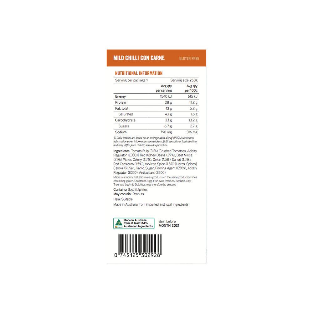 On Track Meals Chilli Con Carne 250g