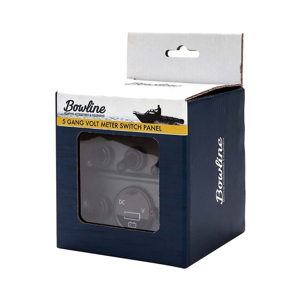 Bowline Switch Panel 5 Gang Voltmeter Black