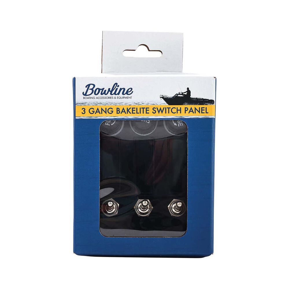 Bowline Switch Panel 3 Gang Bakelite Black