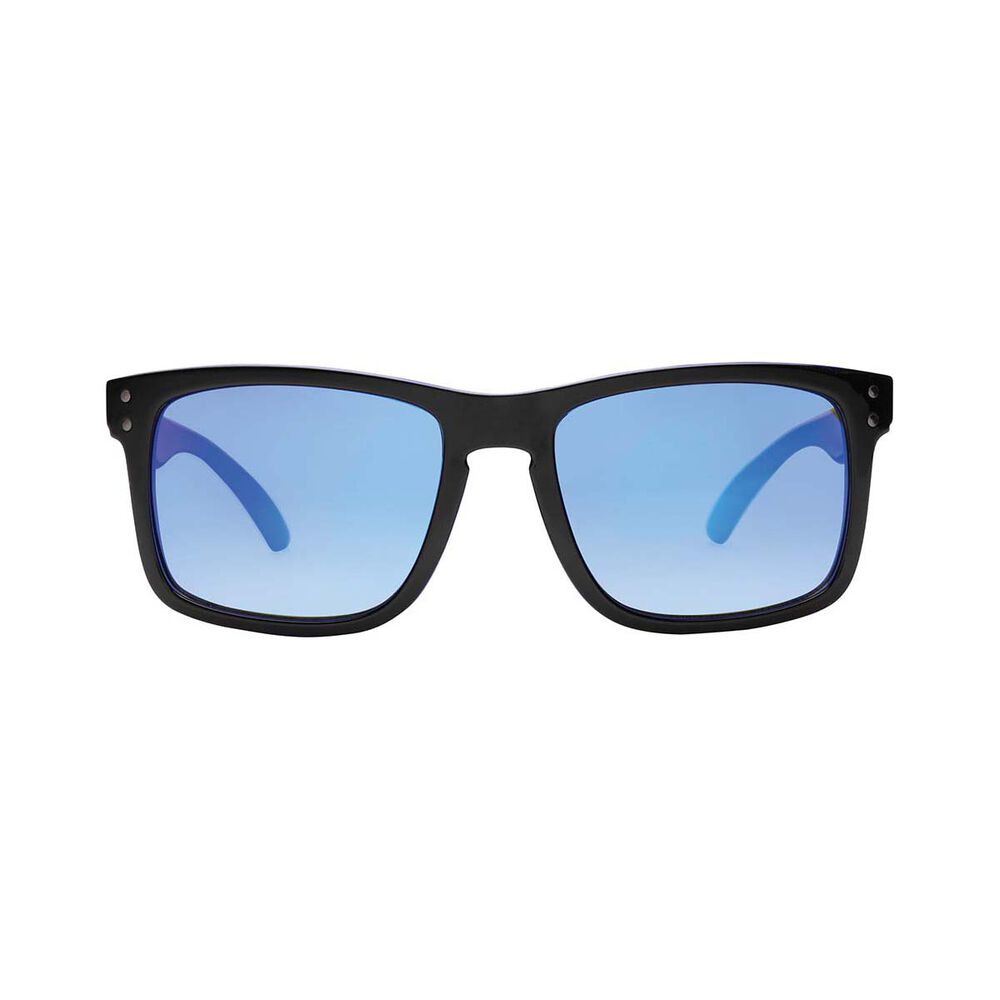 Liive X Echo Men's Mirror Polarised Sunglasses Matt Black with Blue Lens
