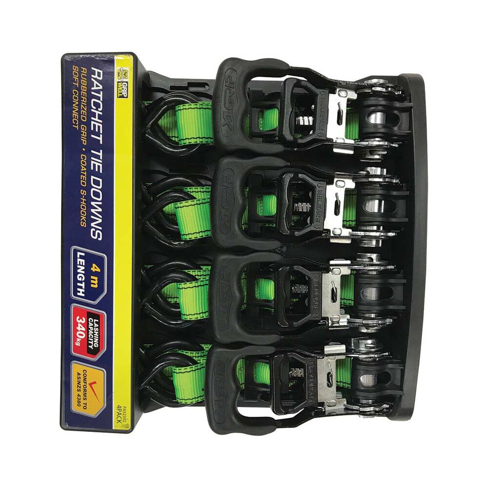 Gripwell Ratchet Tie Down 4m 340kg 4 pack