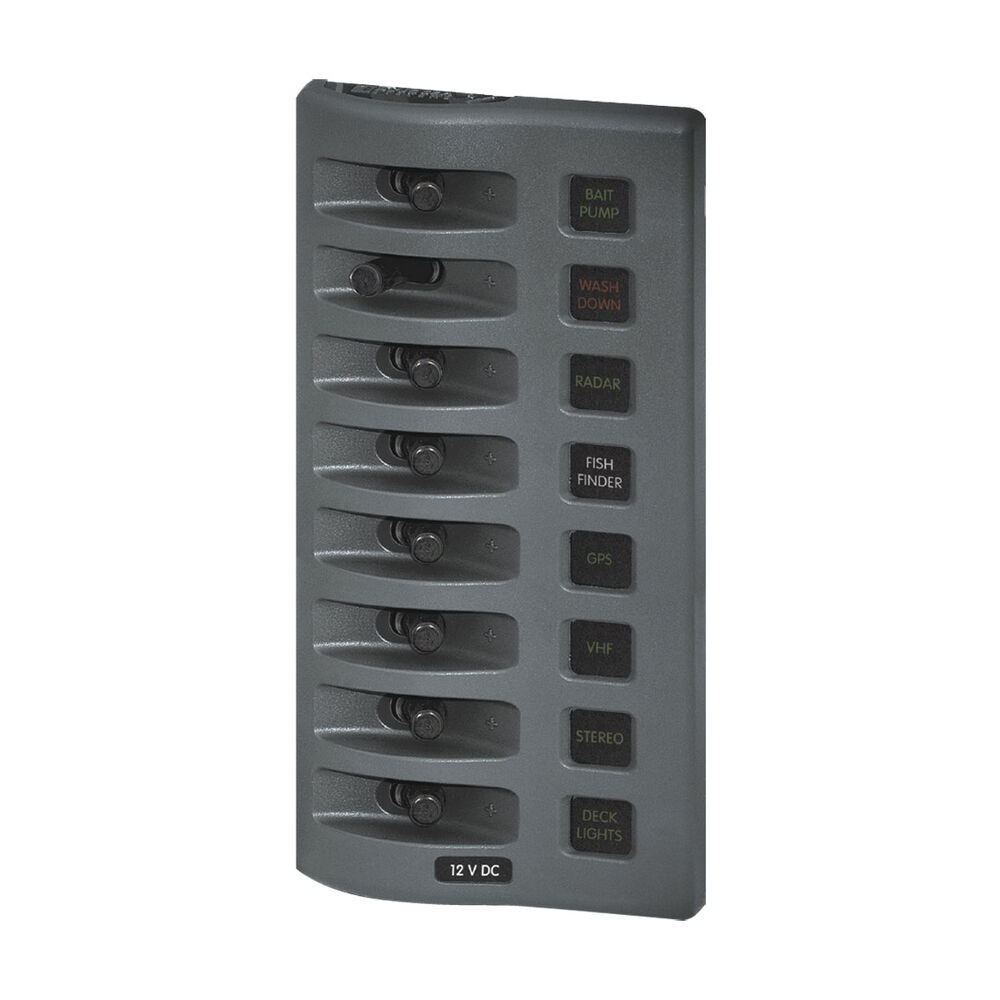 Blue Sea Systems 6 way WeatherDeck Gray Switch Panel - Fused