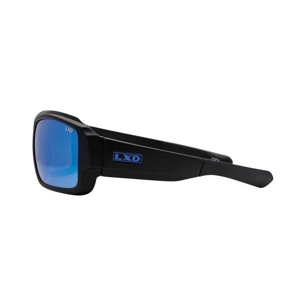 LXD Men's Pacific Mirror Polar Sunglasses Matt Black with Blue Lens