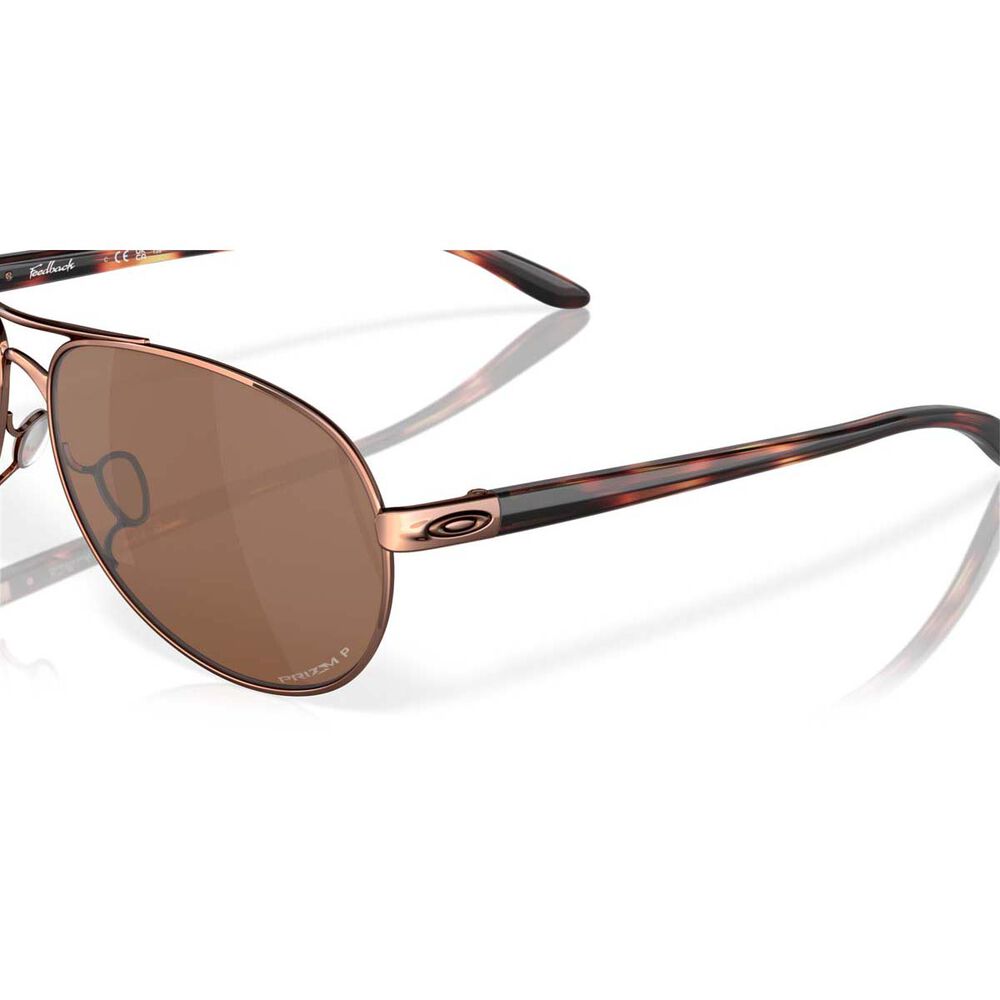 Oakley Feedback Women's Polarised Sunglasses Rose Gold with Prizm Lens