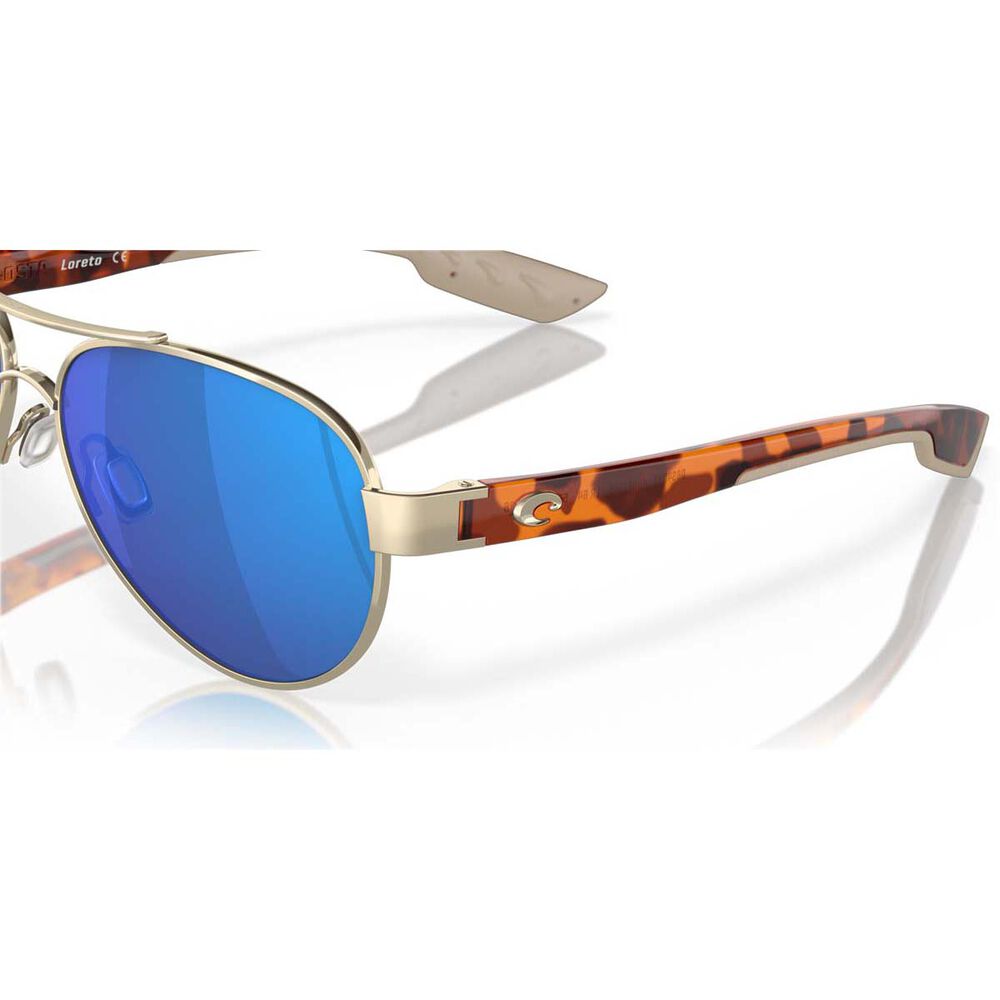 Costa Loreto Women's Polarised Sunglasses Rose Gold with Blue Lens