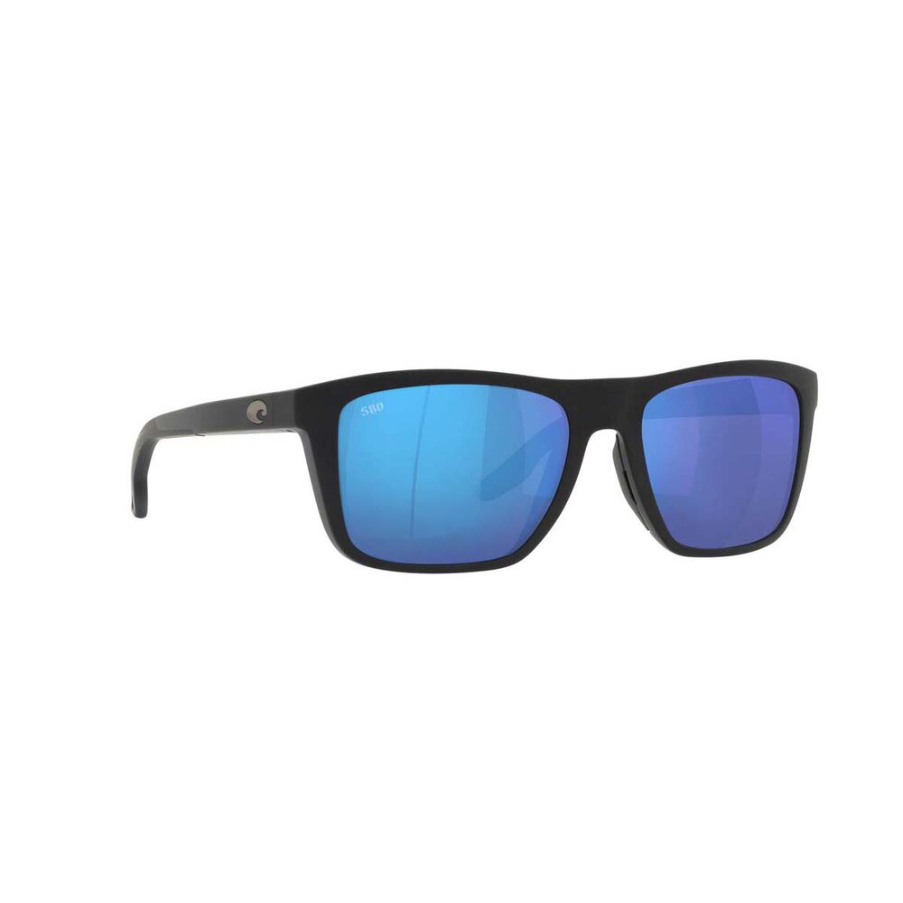 Costa Mainsail Men's Polarised Sunglasses Matte Black with Blue Lens