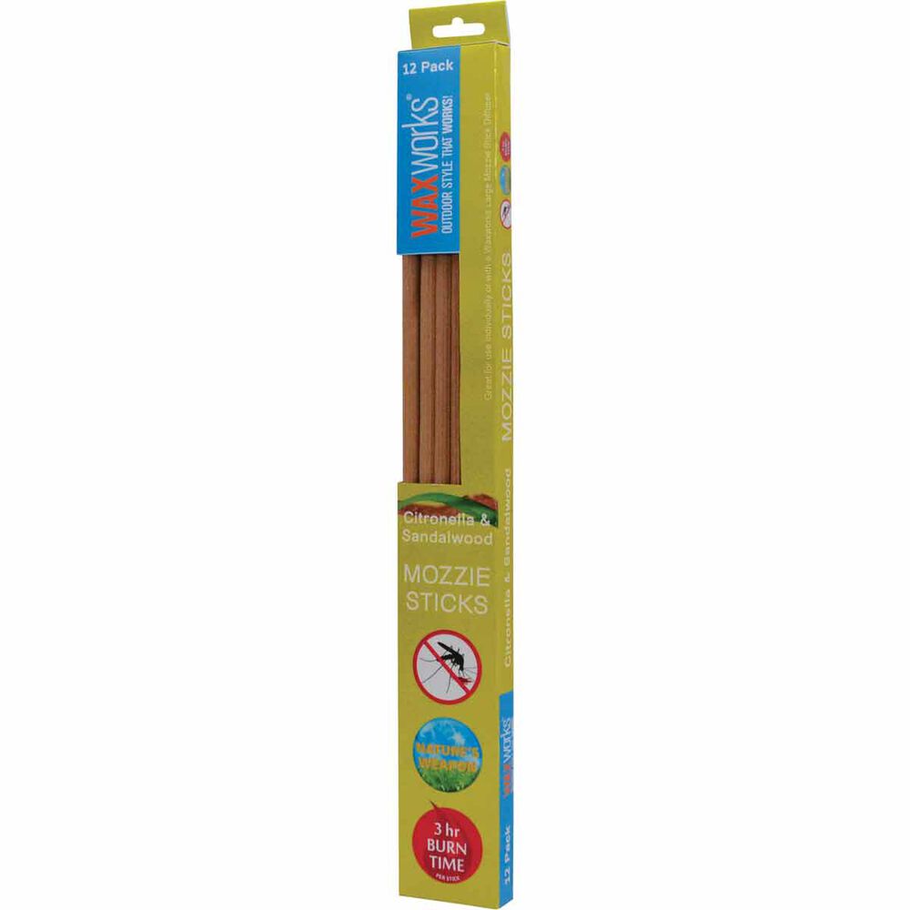 Waxworks Citronella and Sandalwood Sticks 12 Pack