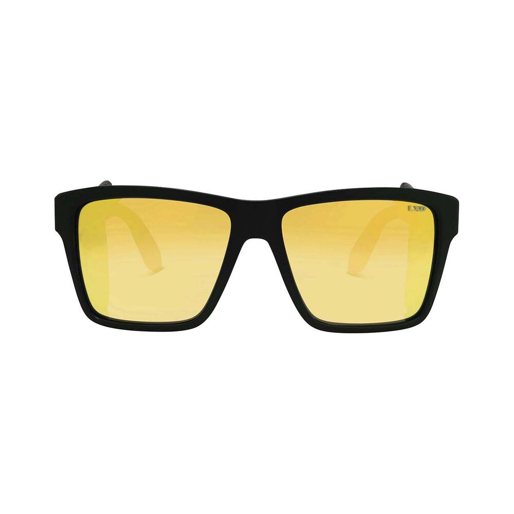 LXD Unisex Caspian Brooksy Sunglasses Polar Black with Orange Mirror Lens