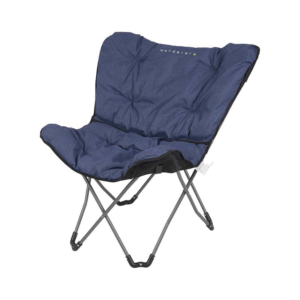 Wanderer Chambray Linen Look Half Moon Chair 120kg