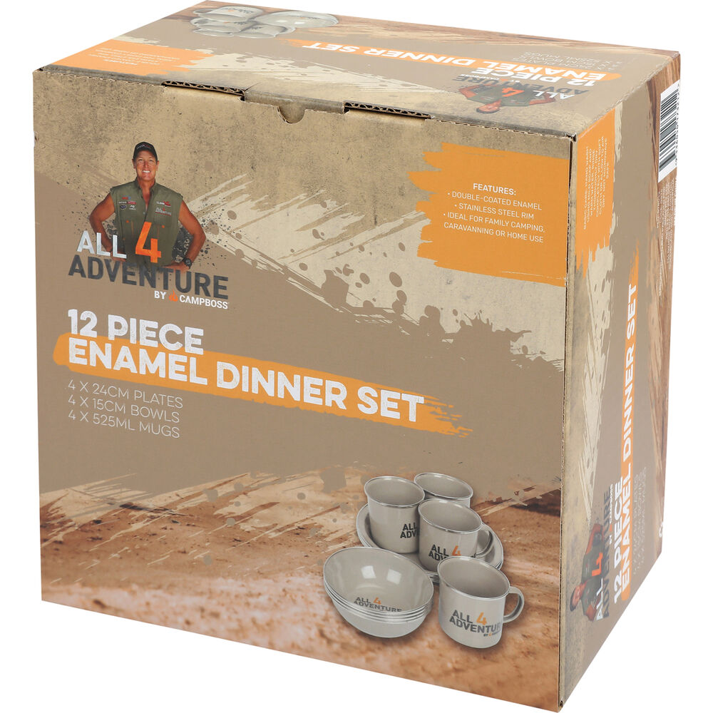 All 4 Adventure 12pc Enamel Dinner Set