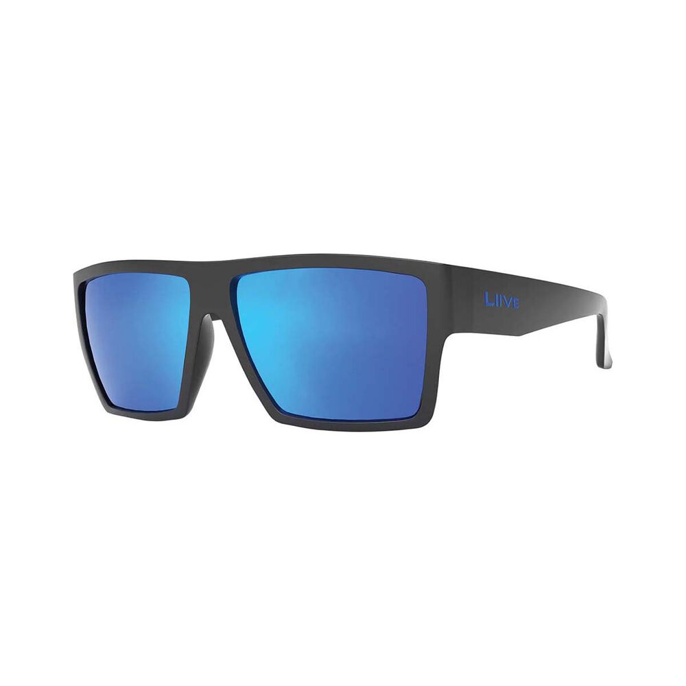 Liive Men's X Amp X Polarised Sunglasses Black with Blue Lens