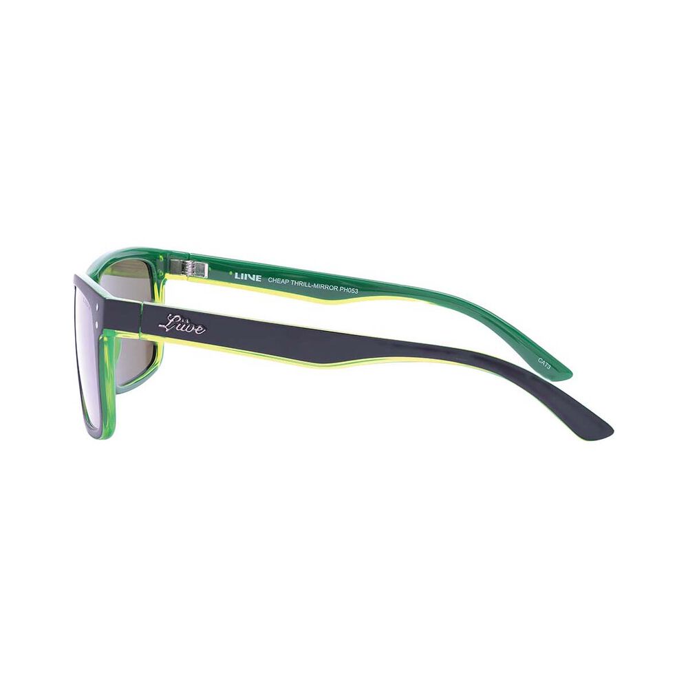 Liive Men's Cheap Thrill Sunglasses Matt Black with Green Lens