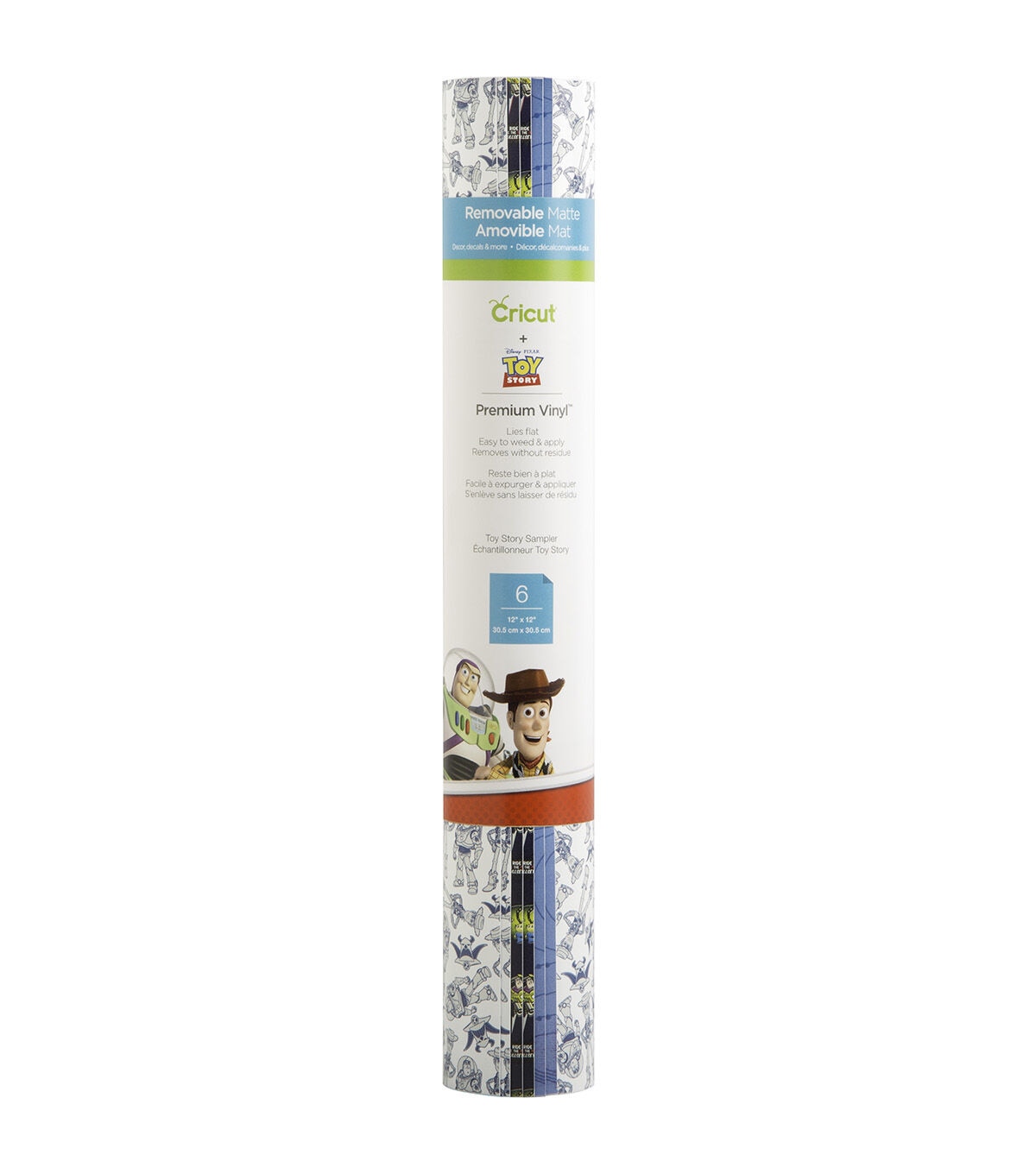 Cricut 12 x 12 Toy Story Removable Matte Premium Vinyl Samplers 6ct