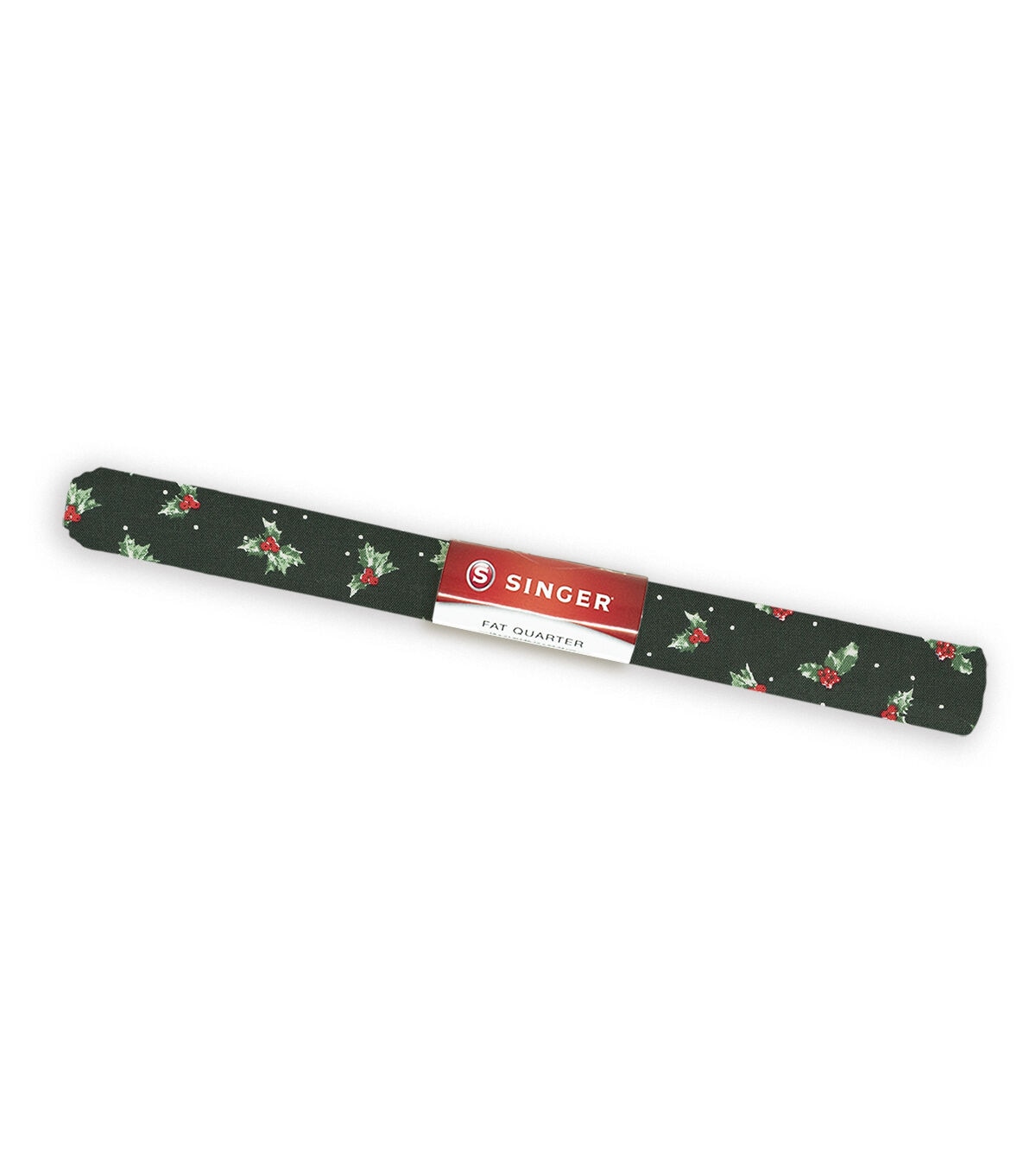 Singer 18 x 21 Holly on Green Christmas Cotton Fabric Quarter 1pc