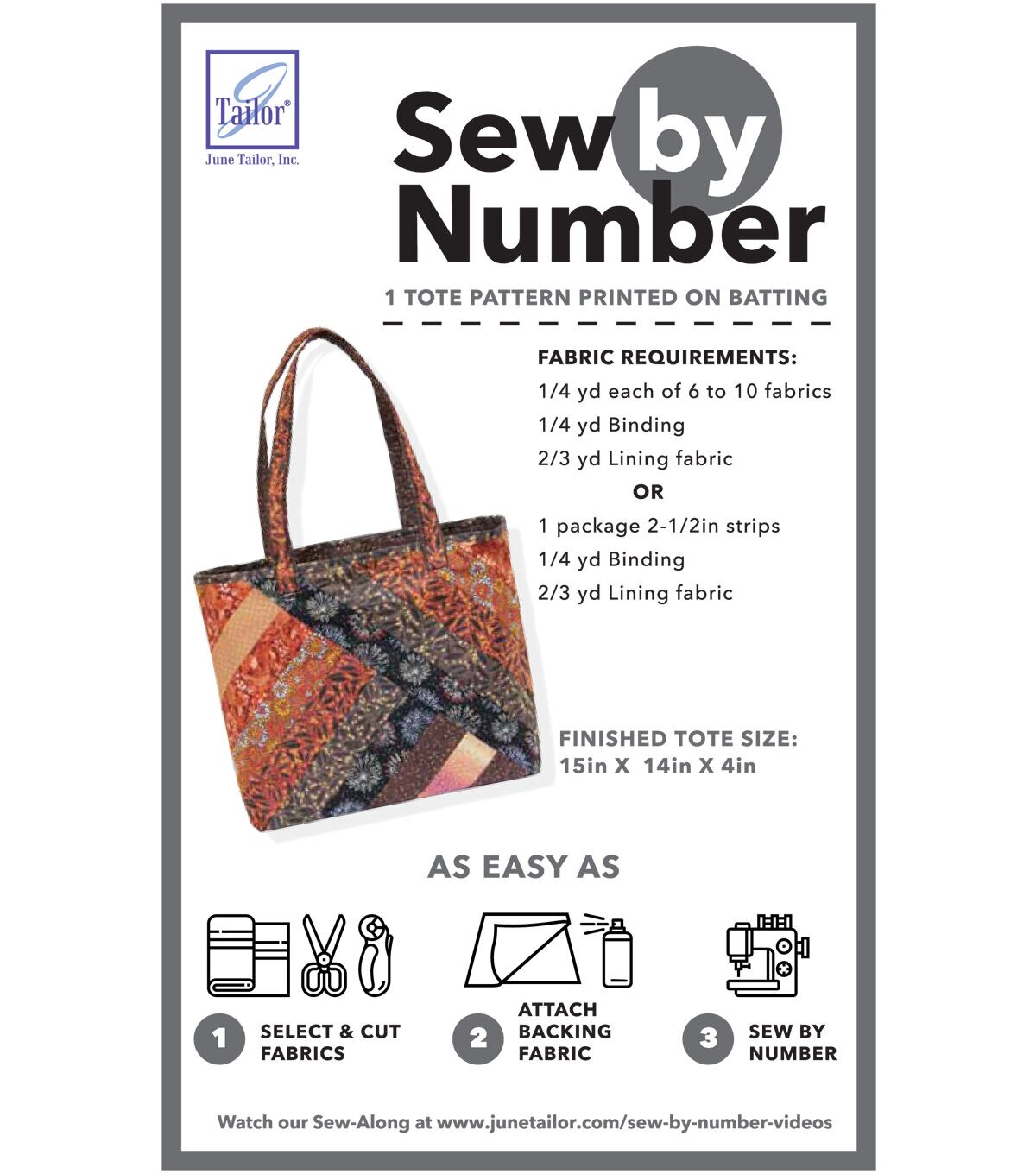 Sew By Number Tote Pattern on Stabilizer