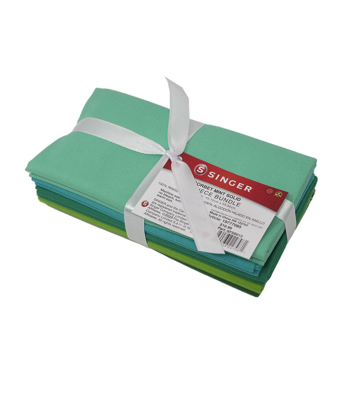 SINGER 18 x 21 Sorbet Mint Solid Fabric Quarter Bundle 5pc