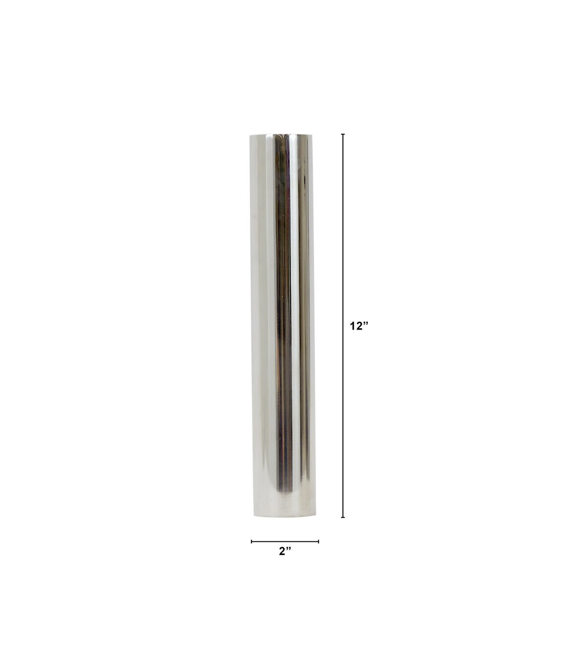 Nearly Natural 12 Silver Cylinder Chrome Vase